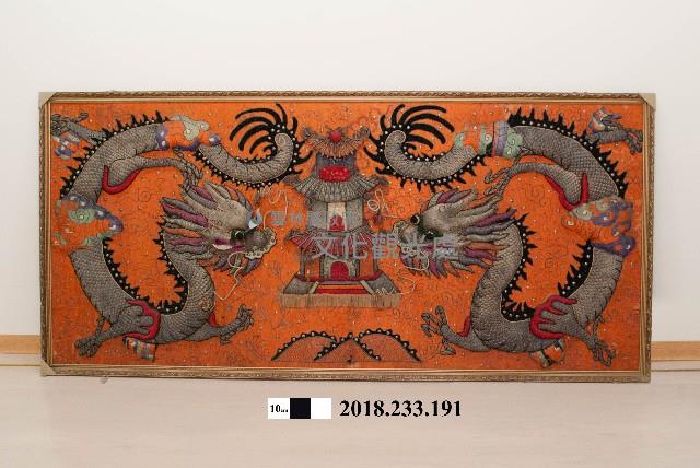 陣頭繡旗－雙龍護塔繡旗藏品圖，第1張