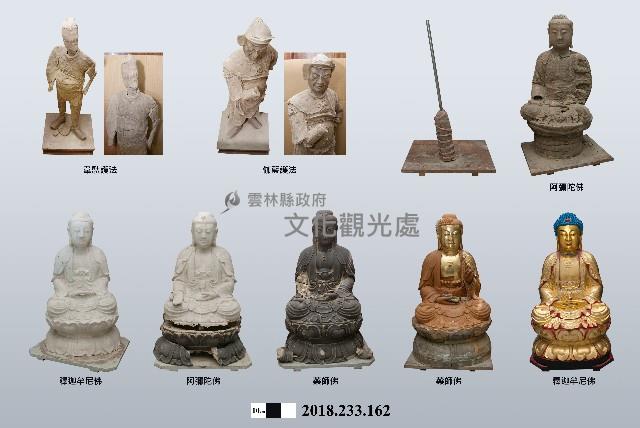 泥塑神像製作過程半成品八尊、成品一尊藏品圖，第1張